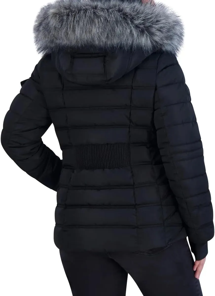 Nautica Ladies' Puffer Water Resistant with Faux Fur Hood