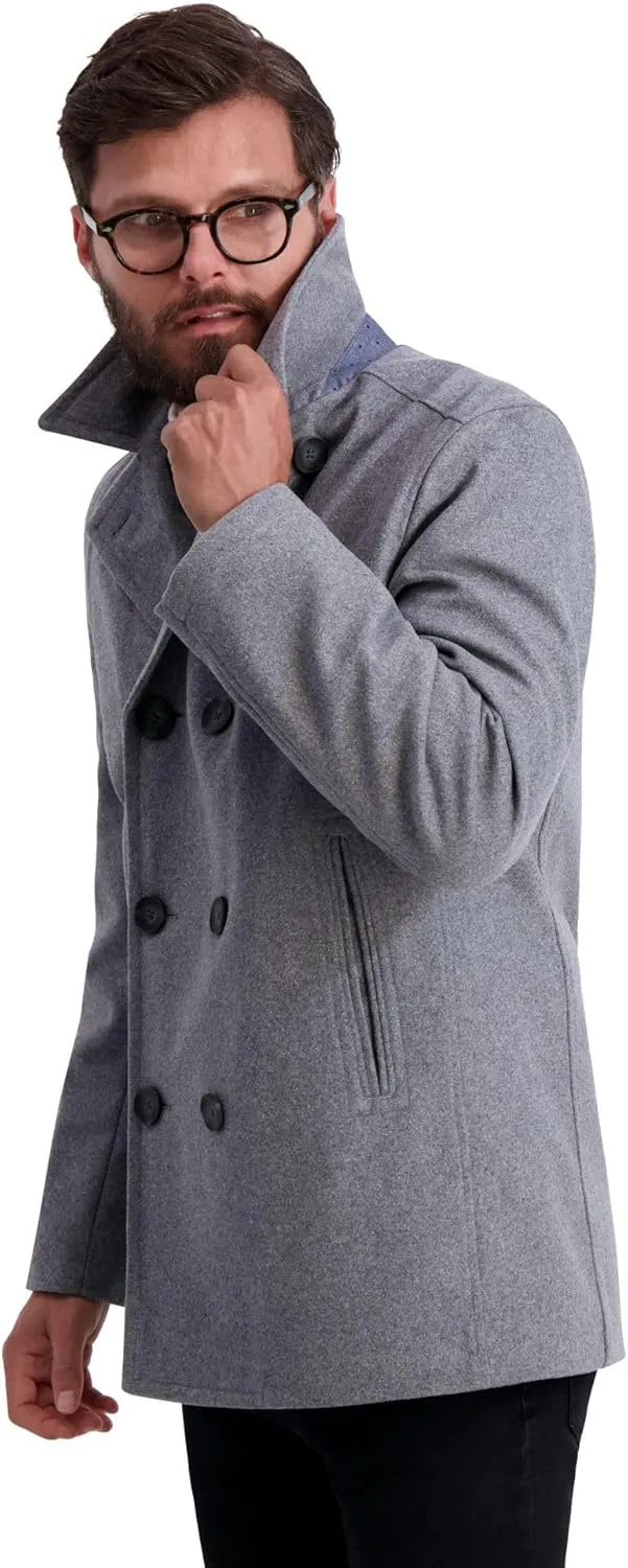 Nautica Men's Peacoat Wool Blend Double Breasted Winter Coat