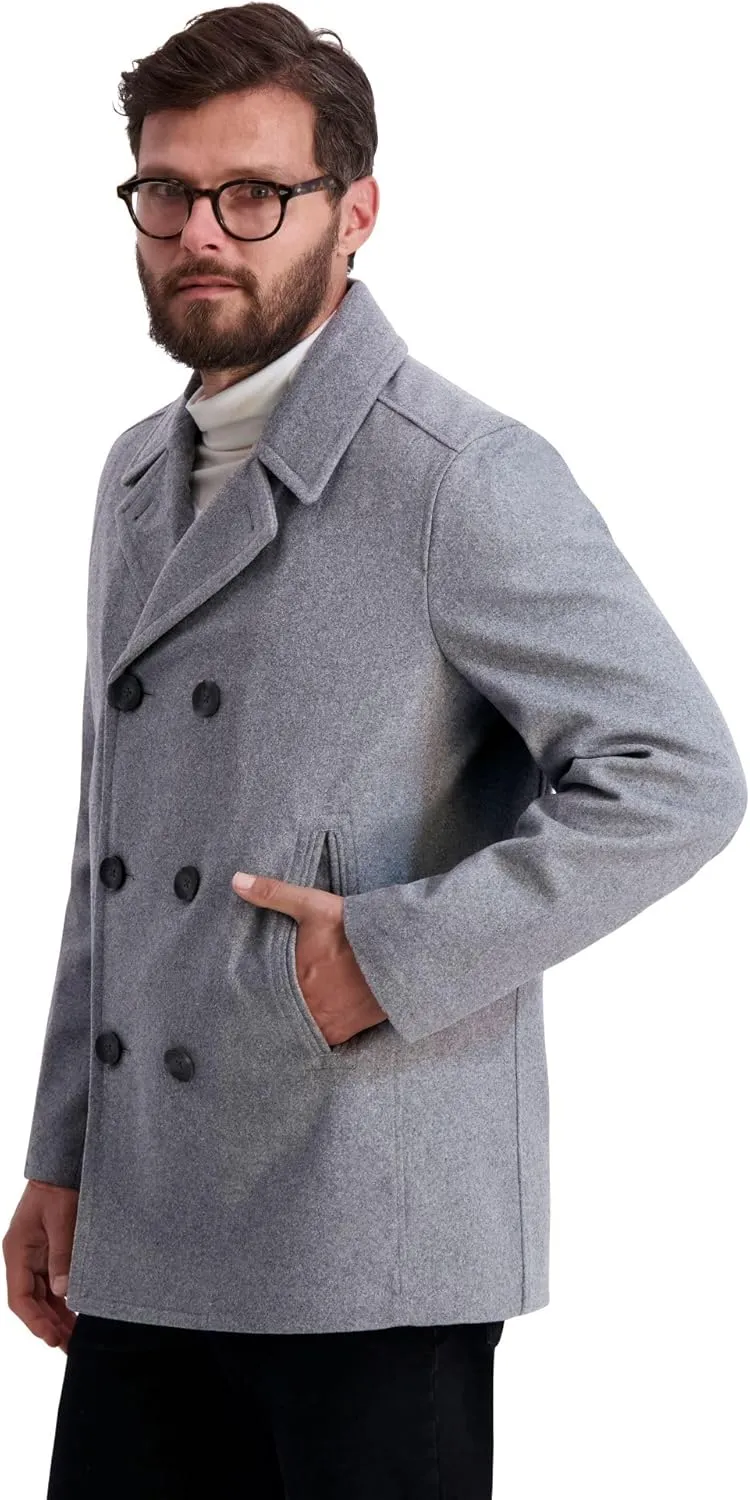 Nautica Men's Peacoat Wool Blend Double Breasted Winter Coat