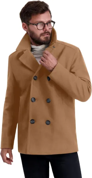 Nautica Men's Peacoat Wool Blend Double Breasted Winter Coat