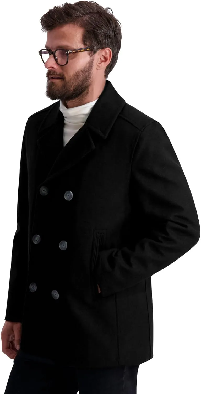 Nautica Men's Peacoat Wool Blend Double Breasted Winter Coat