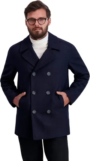 Nautica Men's Peacoat Wool Blend Double Breasted Winter Coat