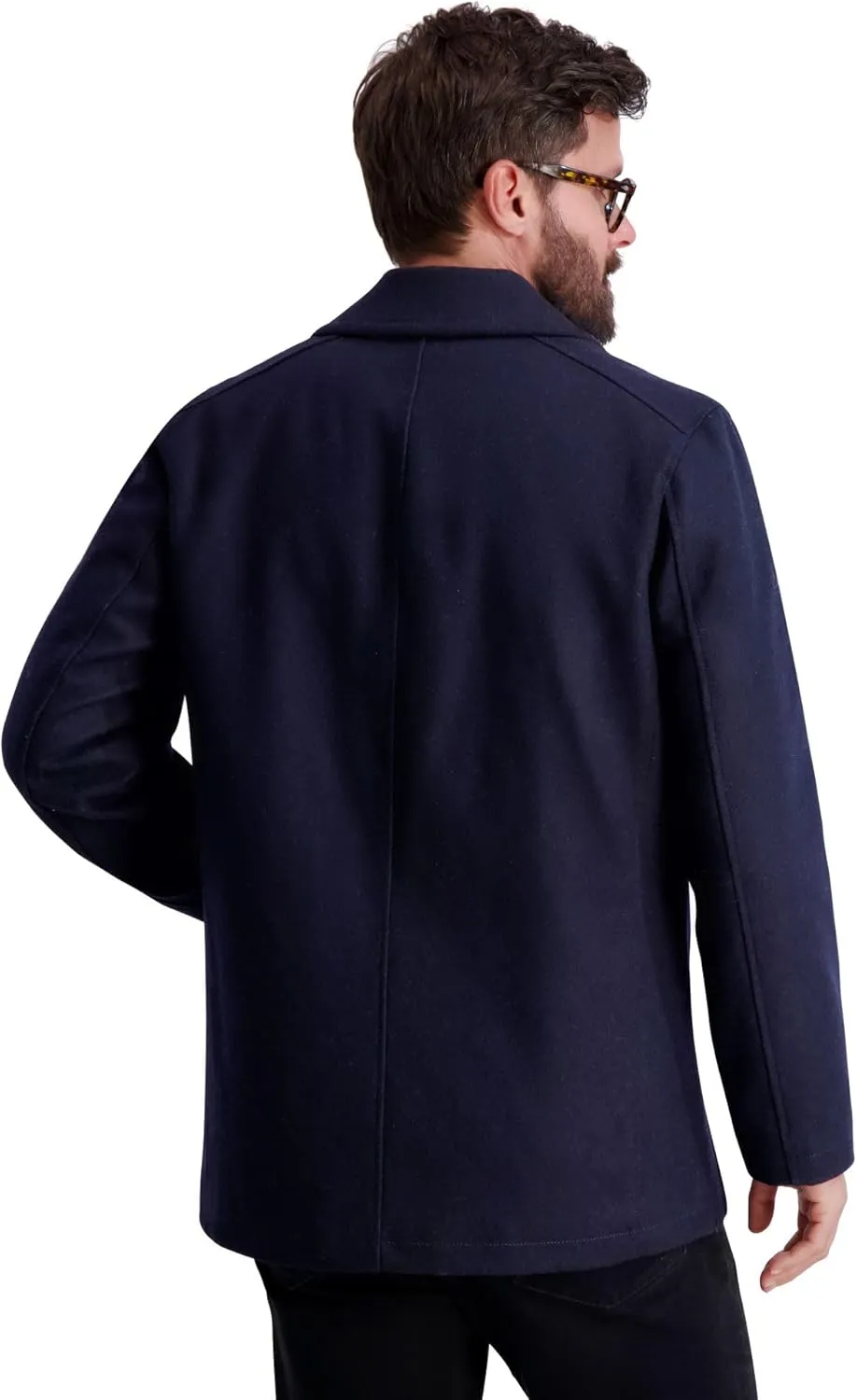 Nautica Men's Peacoat Wool Blend Double Breasted Winter Coat