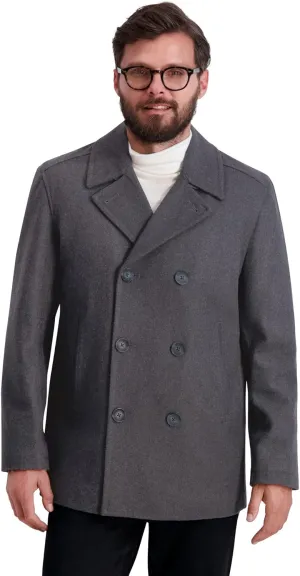 Nautica Men's Peacoat Wool Blend Double Breasted Winter Coat