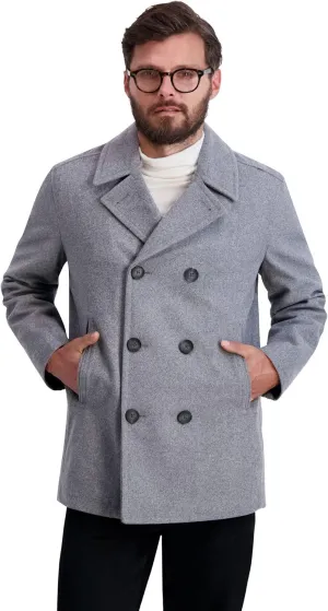 Nautica Men's Peacoat Wool Blend Double Breasted Winter Coat