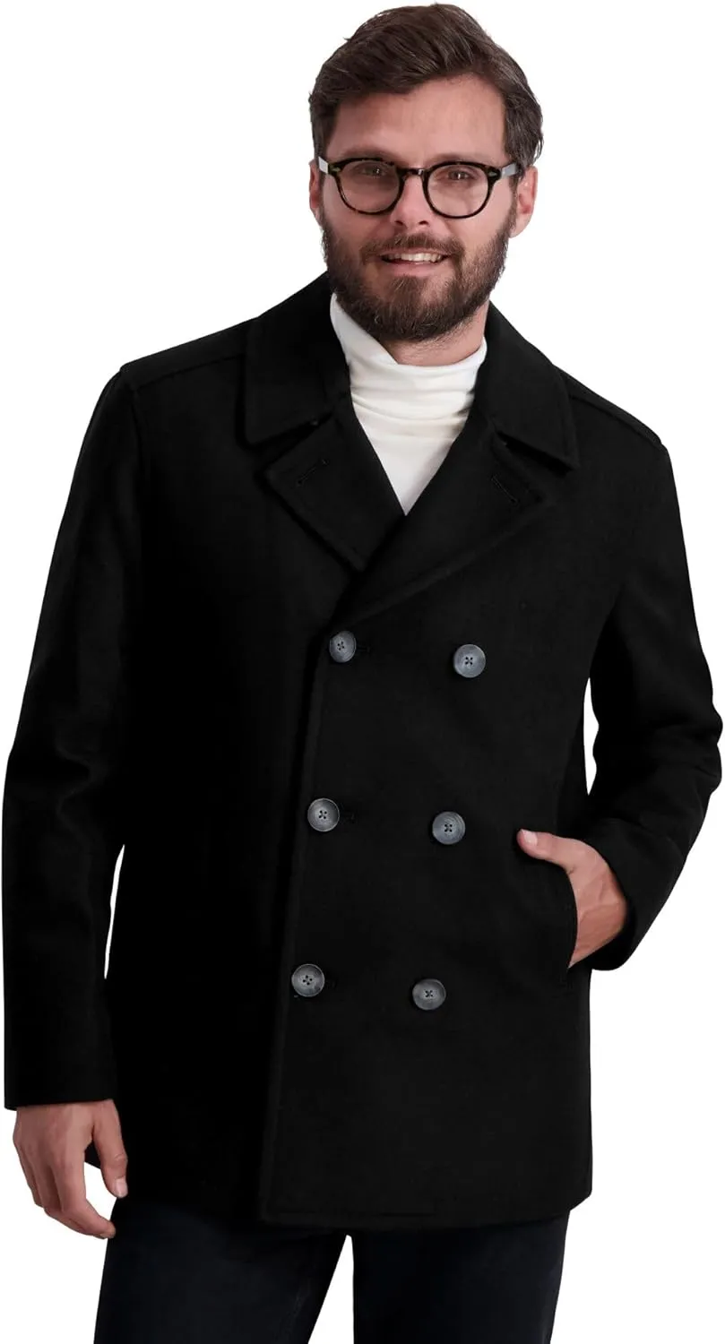 Nautica Men's Peacoat Wool Blend Double Breasted Winter Coat