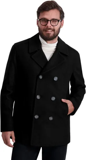 Nautica Men's Peacoat Wool Blend Double Breasted Winter Coat