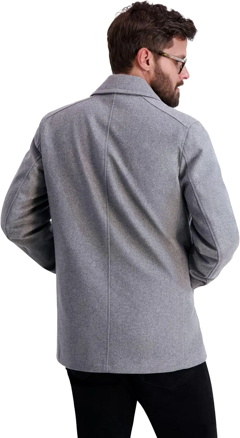 Nautica Men's Peacoat Wool Blend Double Breasted Winter Coat