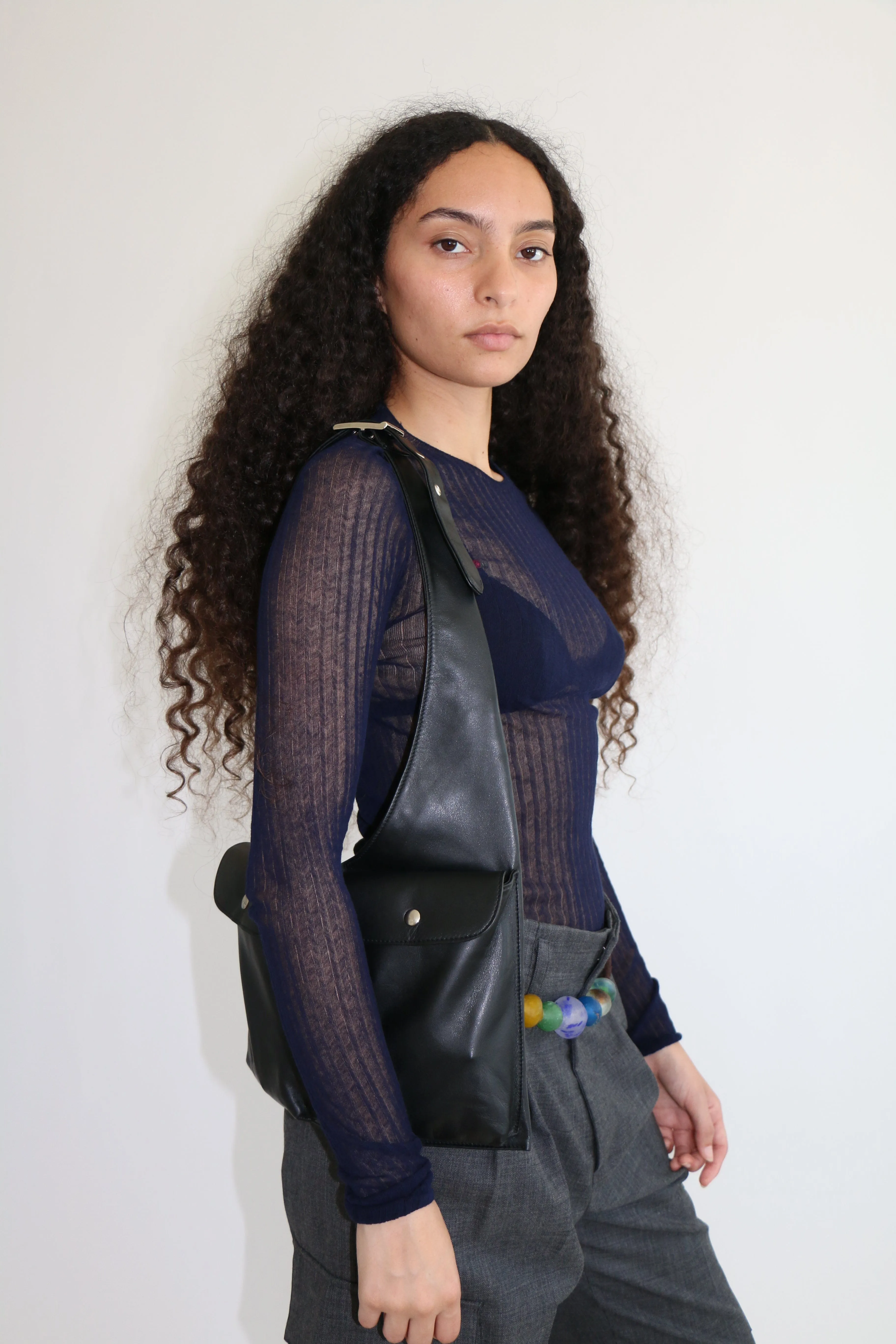 Navy Tulle Top