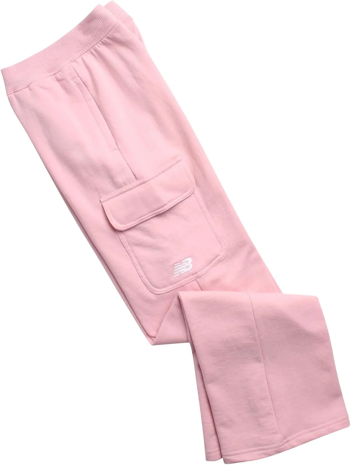 New Balance Girls' Pants - Soft Cotton Blend Fleece Wide Leg Cargo Pants - Lightweight Jogger Sweatpants for Girls (7-16)