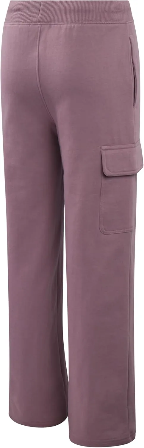 New Balance Girls' Pants - Soft Cotton Blend Fleece Wide Leg Cargo Pants - Lightweight Jogger Sweatpants for Girls (7-16)