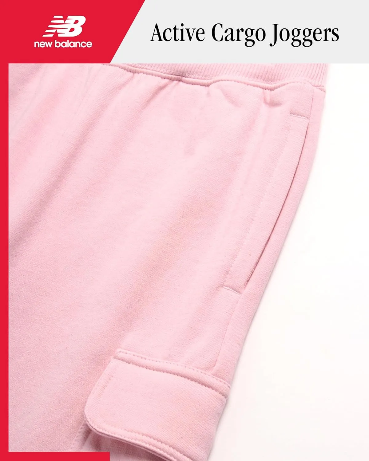 New Balance Girls' Pants - Soft Cotton Blend Fleece Wide Leg Cargo Pants - Lightweight Jogger Sweatpants for Girls (7-16)
