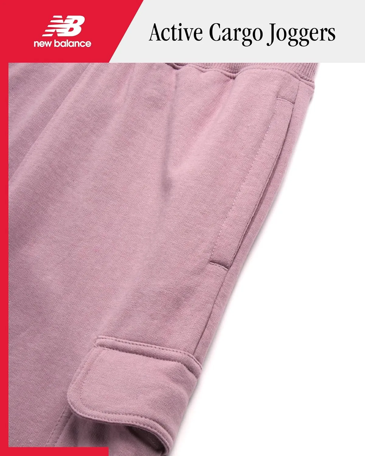 New Balance Girls' Pants - Soft Cotton Blend Fleece Wide Leg Cargo Pants - Lightweight Jogger Sweatpants for Girls (7-16)
