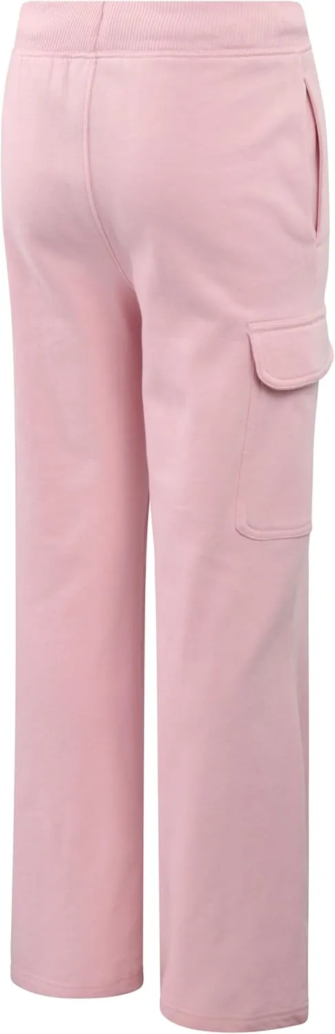 New Balance Girls' Pants - Soft Cotton Blend Fleece Wide Leg Cargo Pants - Lightweight Jogger Sweatpants for Girls (7-16)
