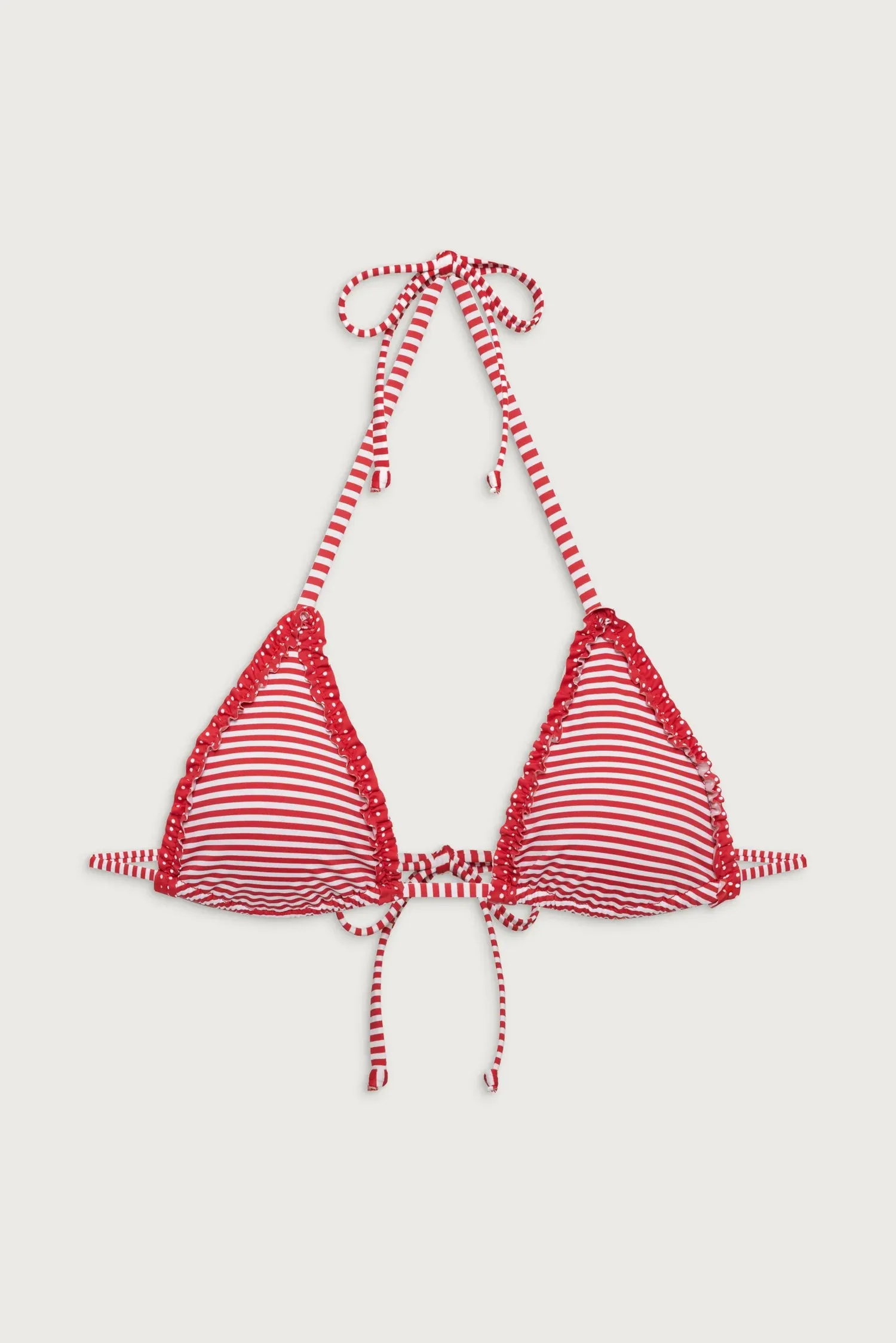 Nick Triangle Halter Bikini Top Scarlet Stripe