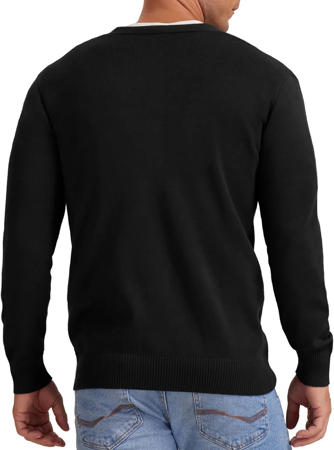 NITAGUT Men's Vintage Striped Long Sleeve Cardigan Sweater with Button V Neck Knitted Sweaters