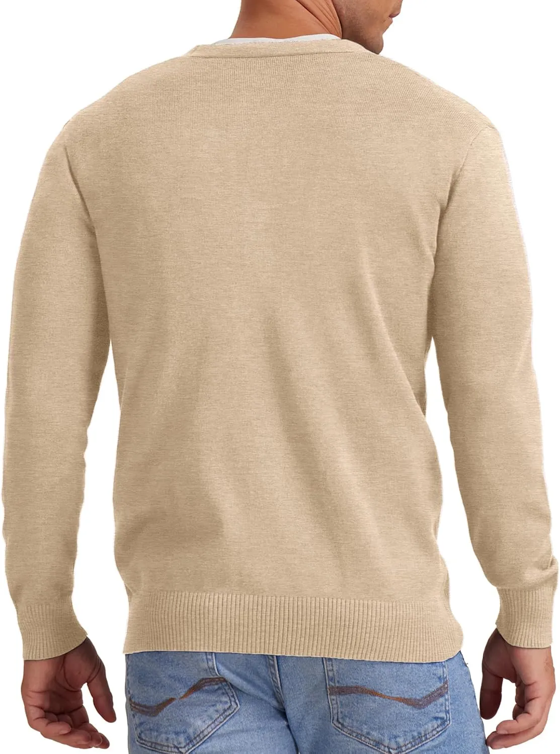NITAGUT Men's Vintage Striped Long Sleeve Cardigan Sweater with Button V Neck Knitted Sweaters