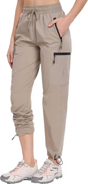 Oalka Women's Hiking Pants Water Resistant Quick Dry Cargo Pockets Pants
