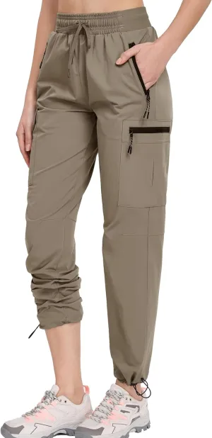 Oalka Women's Hiking Pants Water Resistant Quick Dry Cargo Pockets Pants