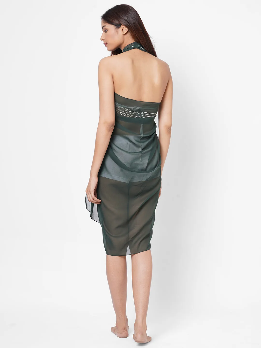 Olive Sequin Sarong