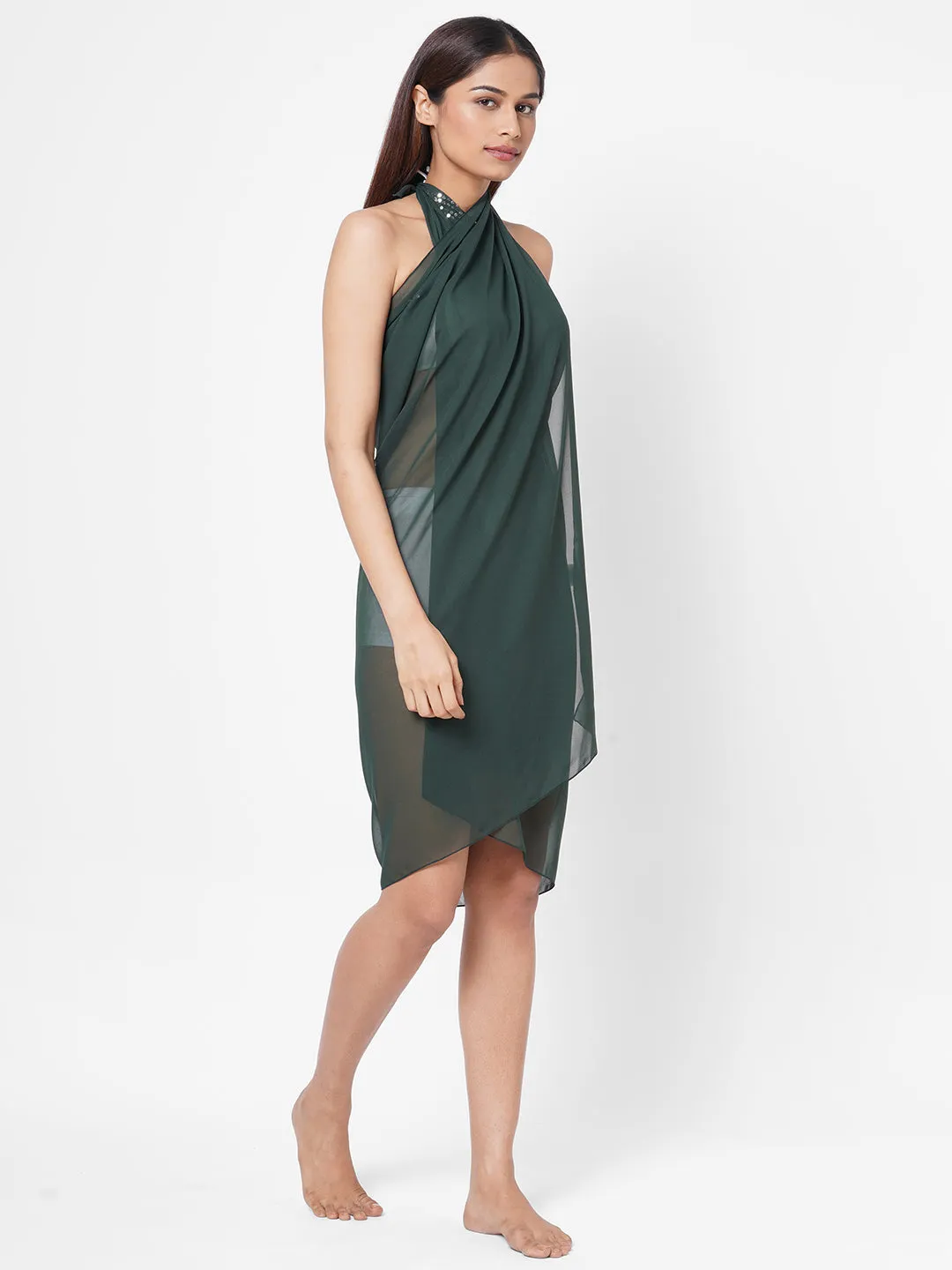 Olive Sequin Sarong