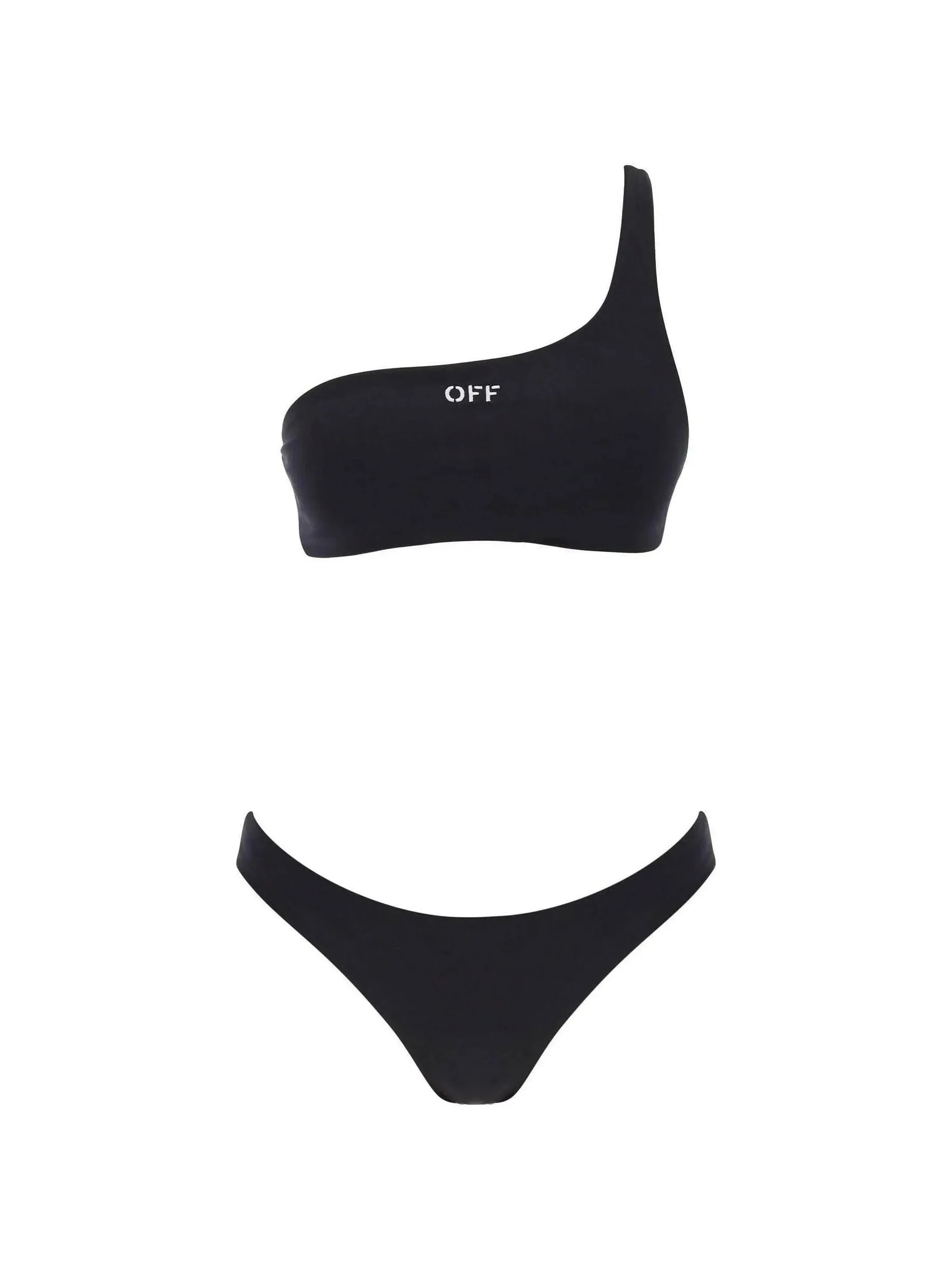 One-Shoulder Embroidered Swim Set
