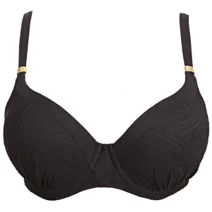 Ottawa Black Moulded Gathered Bikini Top - Fantasie Swim