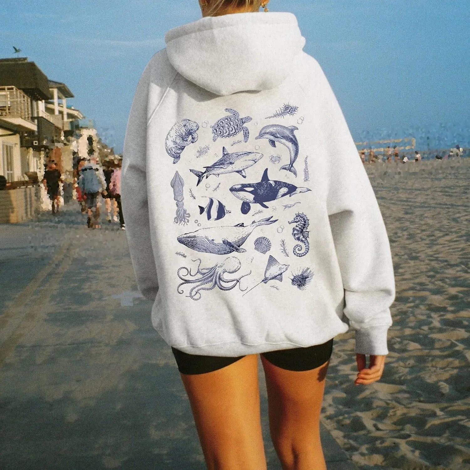 Oversized Graphic Sweatshirt for Women Y2k Long Sleeve Crewneck Star/Color Block Sweatshirt Pullover Aesthetic