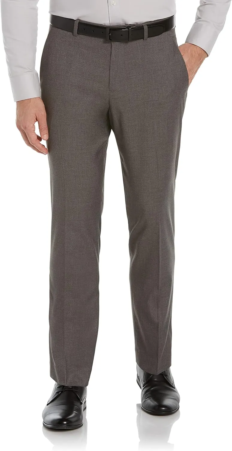 Perry Ellis Men's Portfolio Slim Fit Dress Pants with Active Waistband, Non-Iron Stretch Premium Fabric, Lightweight Durable