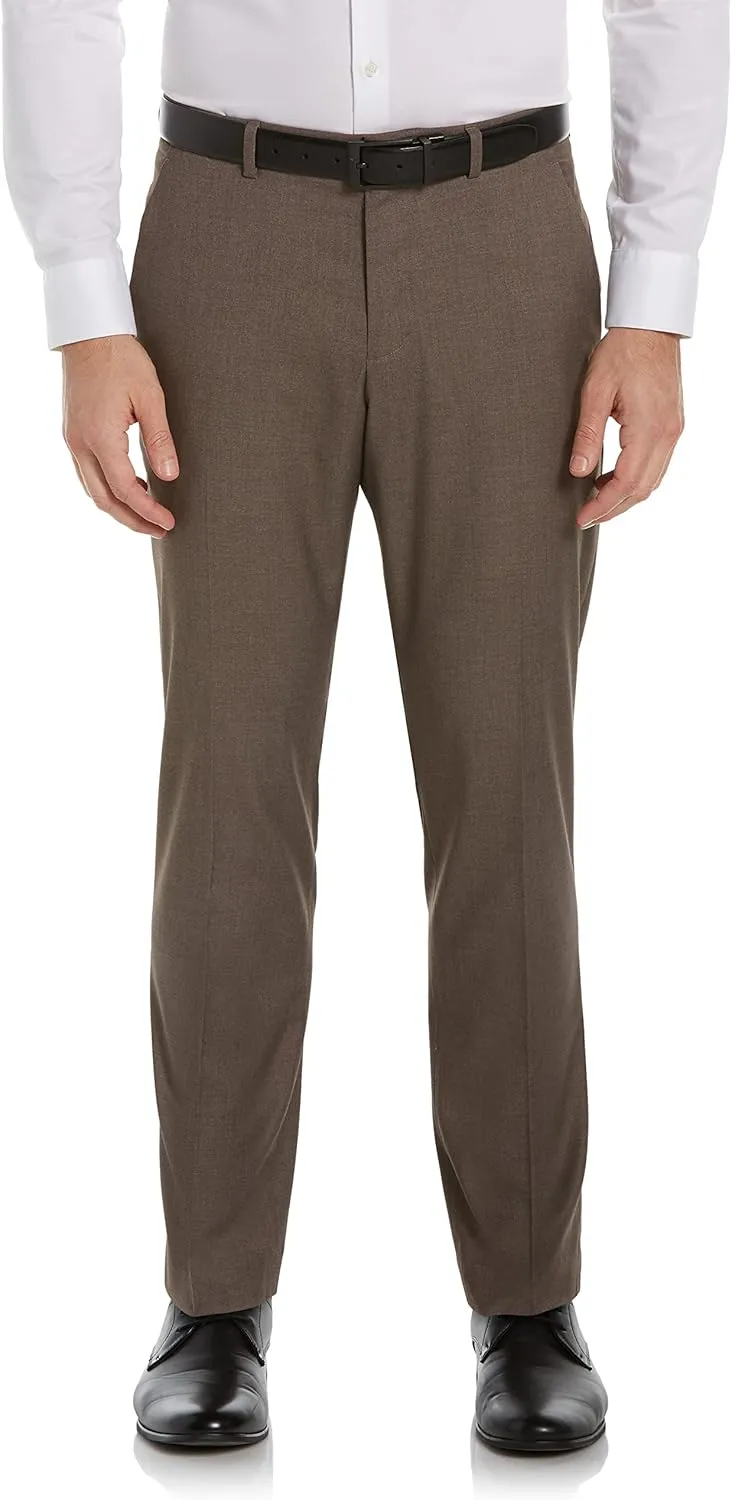 Perry Ellis Men's Portfolio Slim Fit Dress Pants with Active Waistband, Non-Iron Stretch Premium Fabric, Lightweight Durable