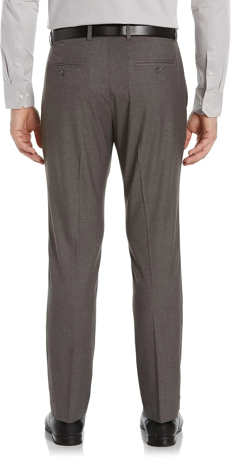 Perry Ellis Men's Portfolio Slim Fit Dress Pants with Active Waistband, Non-Iron Stretch Premium Fabric, Lightweight Durable
