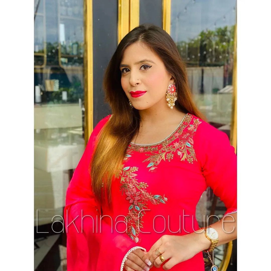 Pink Embroidered Suit