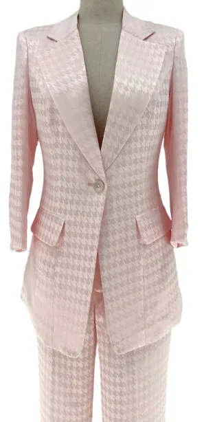 Pink Plaid Pant Suit - Thin Fabric - Elegant Feel