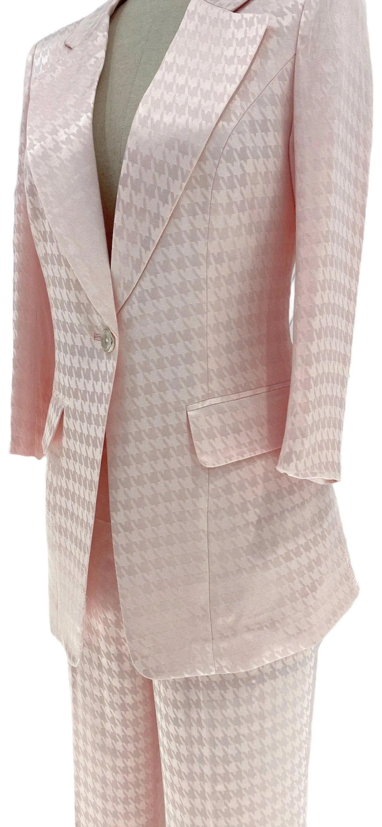 Pink Plaid Pant Suit - Thin Fabric - Elegant Feel