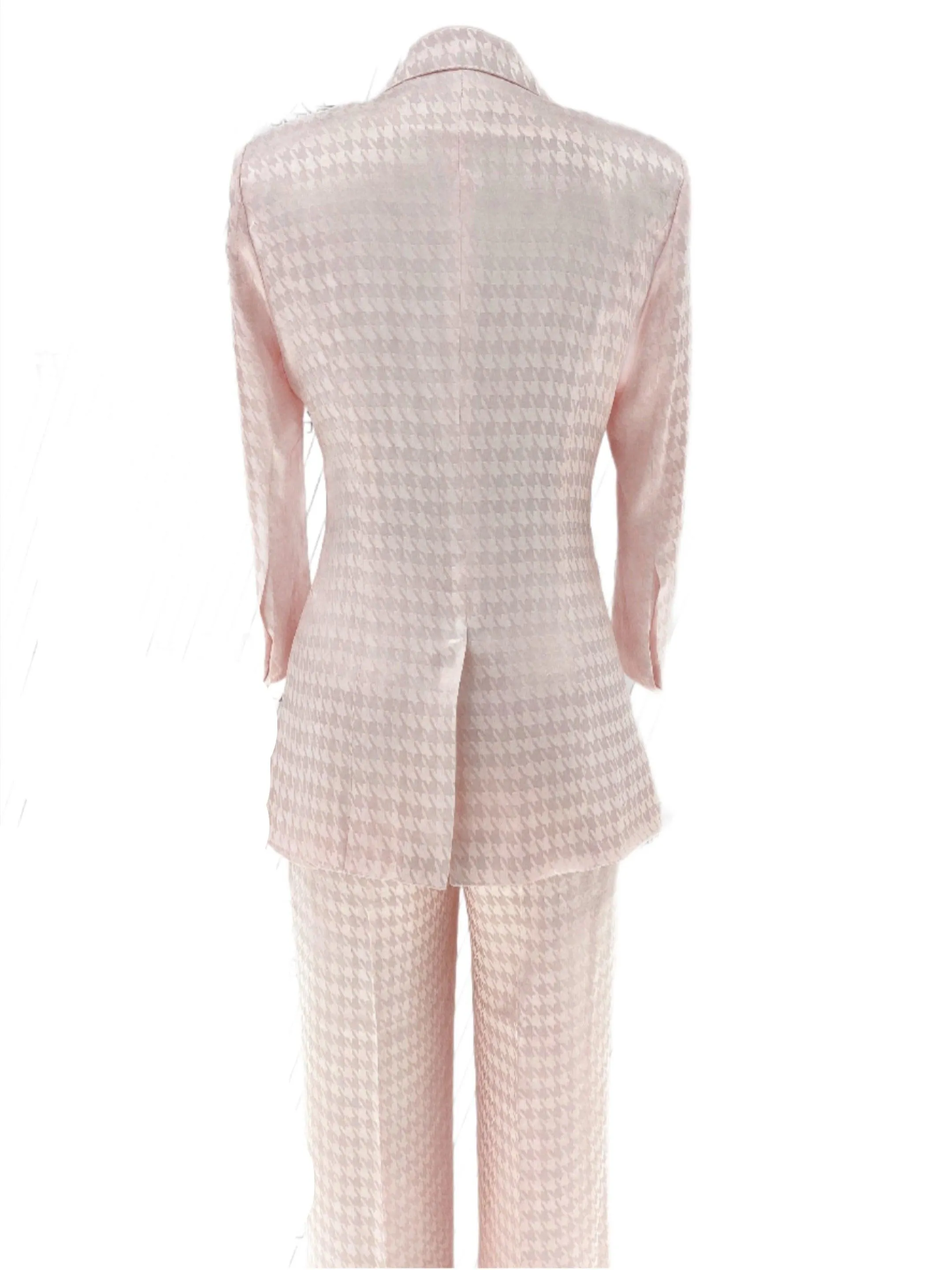Pink Plaid Pant Suit - Thin Fabric - Elegant Feel