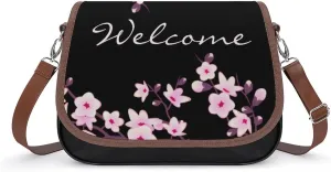 Pink Witch Gothic Pattern Fashionable And Durable Portable Leather Shoulder Bag