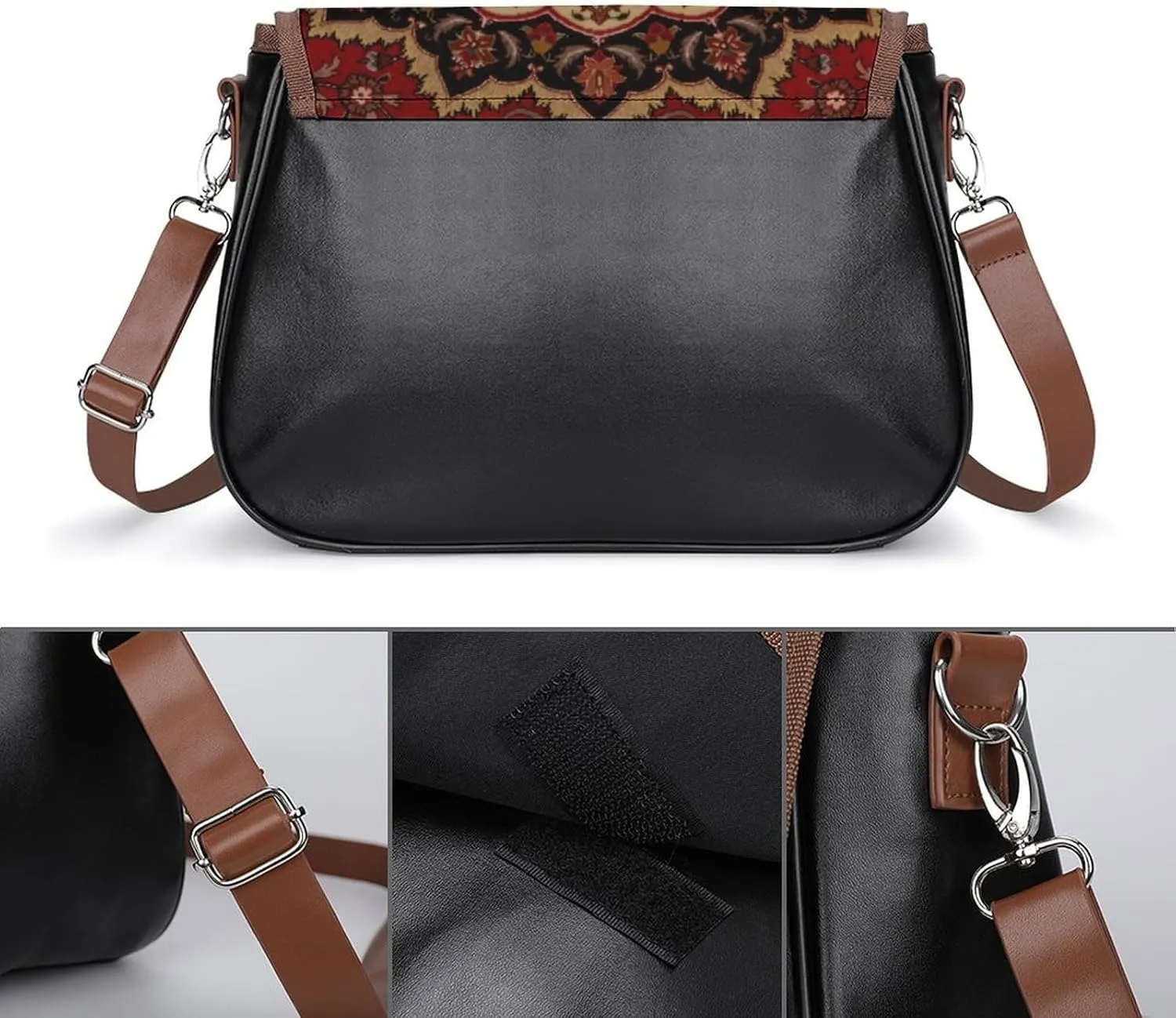 Pink Witch Gothic Pattern Fashionable And Durable Portable Leather Shoulder Bag