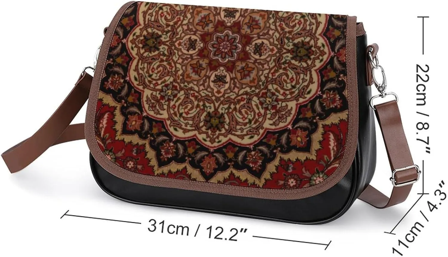 Pink Witch Gothic Pattern Fashionable And Durable Portable Leather Shoulder Bag