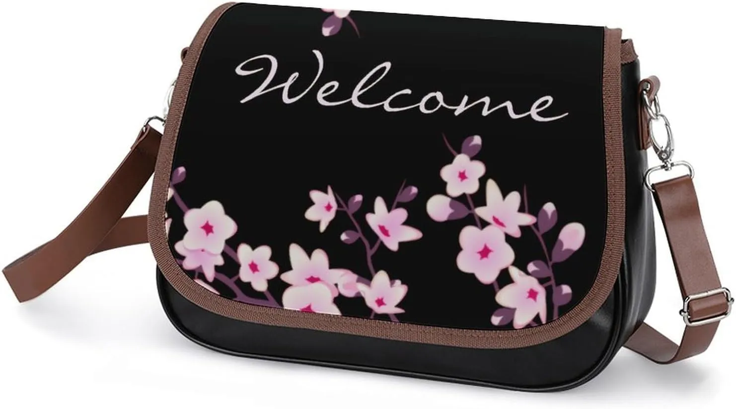 Pink Witch Gothic Pattern Fashionable And Durable Portable Leather Shoulder Bag