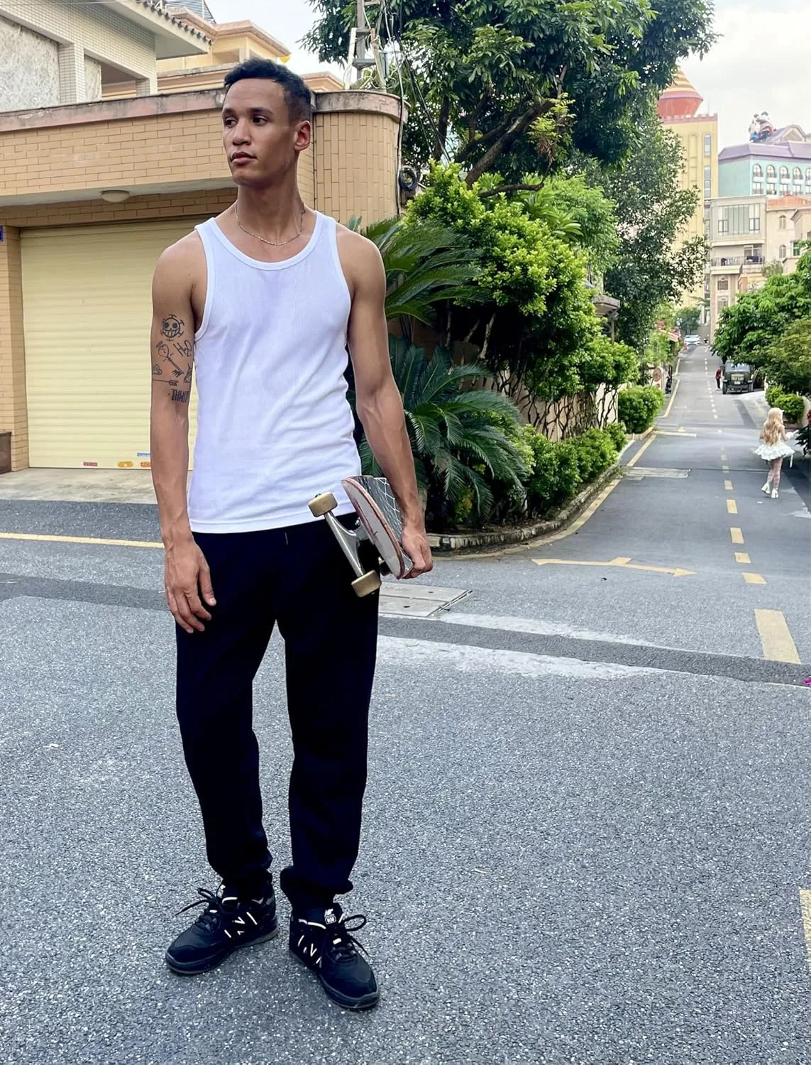 PINSPARK Men's Fleece Jogger Sweatpants with Zipper Pockets Cotton Sweat Pants for Mens Jogging Pants Casual Lounge Joggers