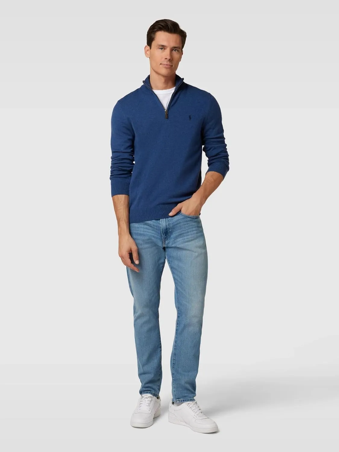 POLO RALPH LAUREN Men's Quarter-Zip Wool Blend Sweater