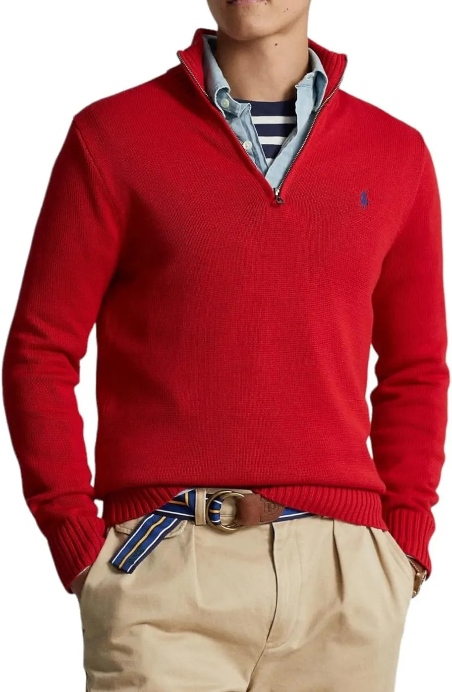 POLO RALPH LAUREN Men's Quarter-Zip Wool Blend Sweater