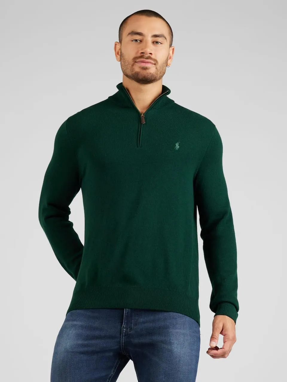 POLO RALPH LAUREN Men's Quarter-Zip Wool Blend Sweater