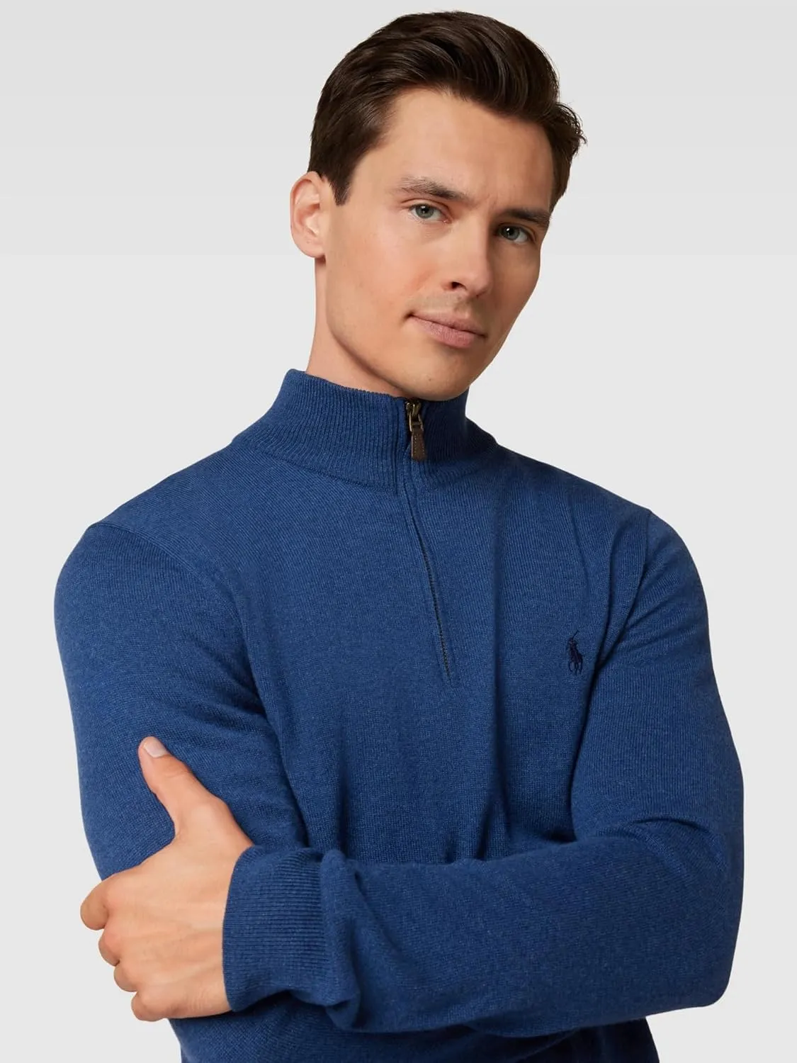 POLO RALPH LAUREN Men's Quarter-Zip Wool Blend Sweater