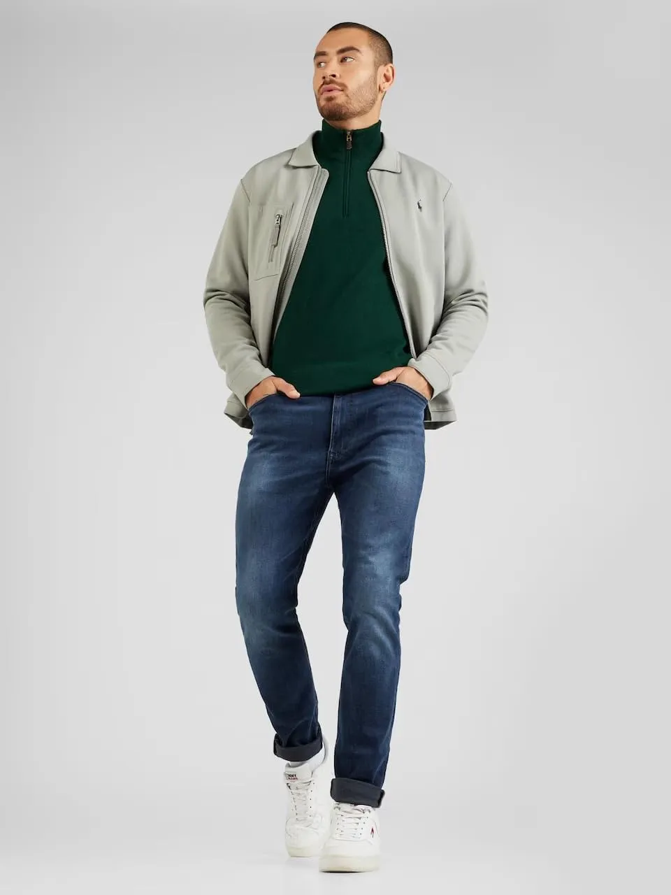 POLO RALPH LAUREN Men's Quarter-Zip Wool Blend Sweater