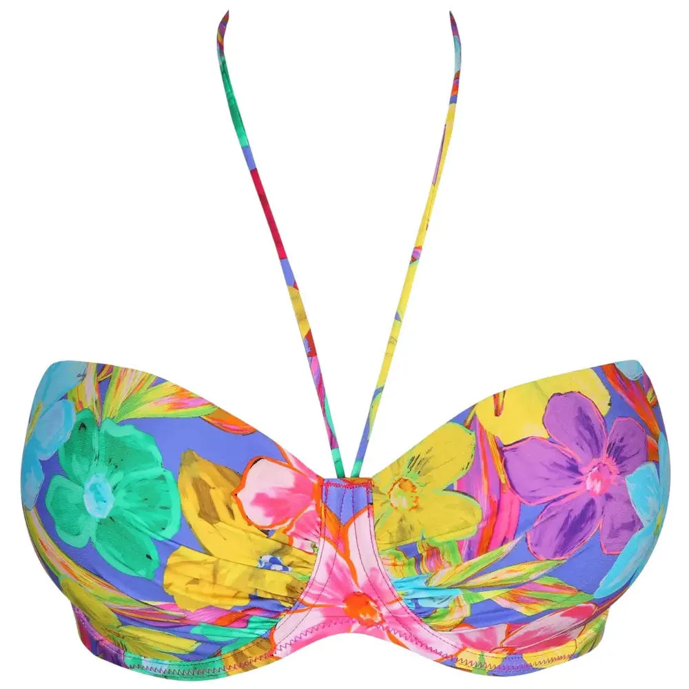 PrimaDonna 'Sazan' Bikini Set with Padded Top and Rio Brief in Blue Bloom (Multicolour)