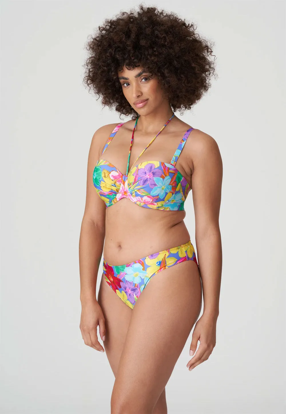 PrimaDonna 'Sazan' Bikini Set with Padded Top and Rio Brief in Blue Bloom (Multicolour)
