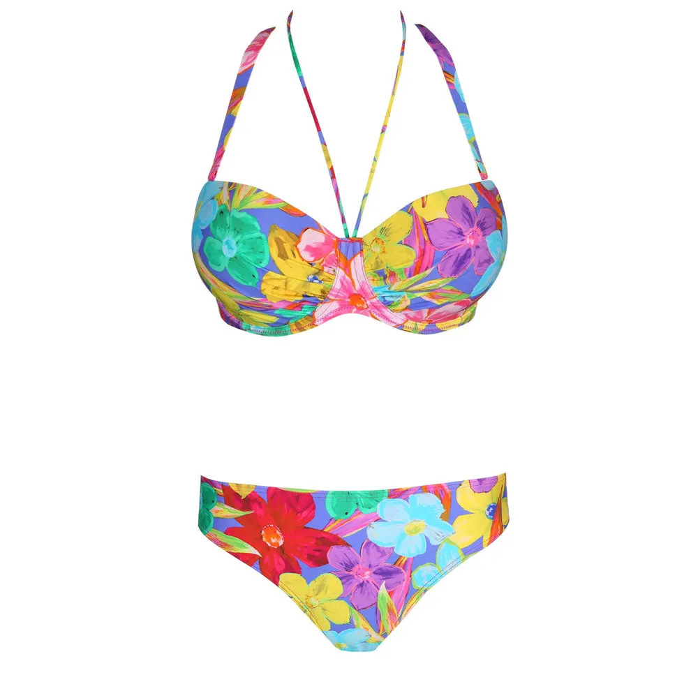 PrimaDonna 'Sazan' Bikini Set with Padded Top and Rio Brief in Blue Bloom (Multicolour)