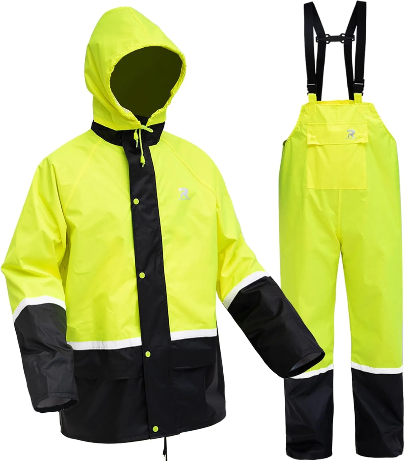 RainRider Rain Suits for Men Women Waterproof Hi-Vis Rain Gear Durable Oxford Rain Jacket Coat with Pants