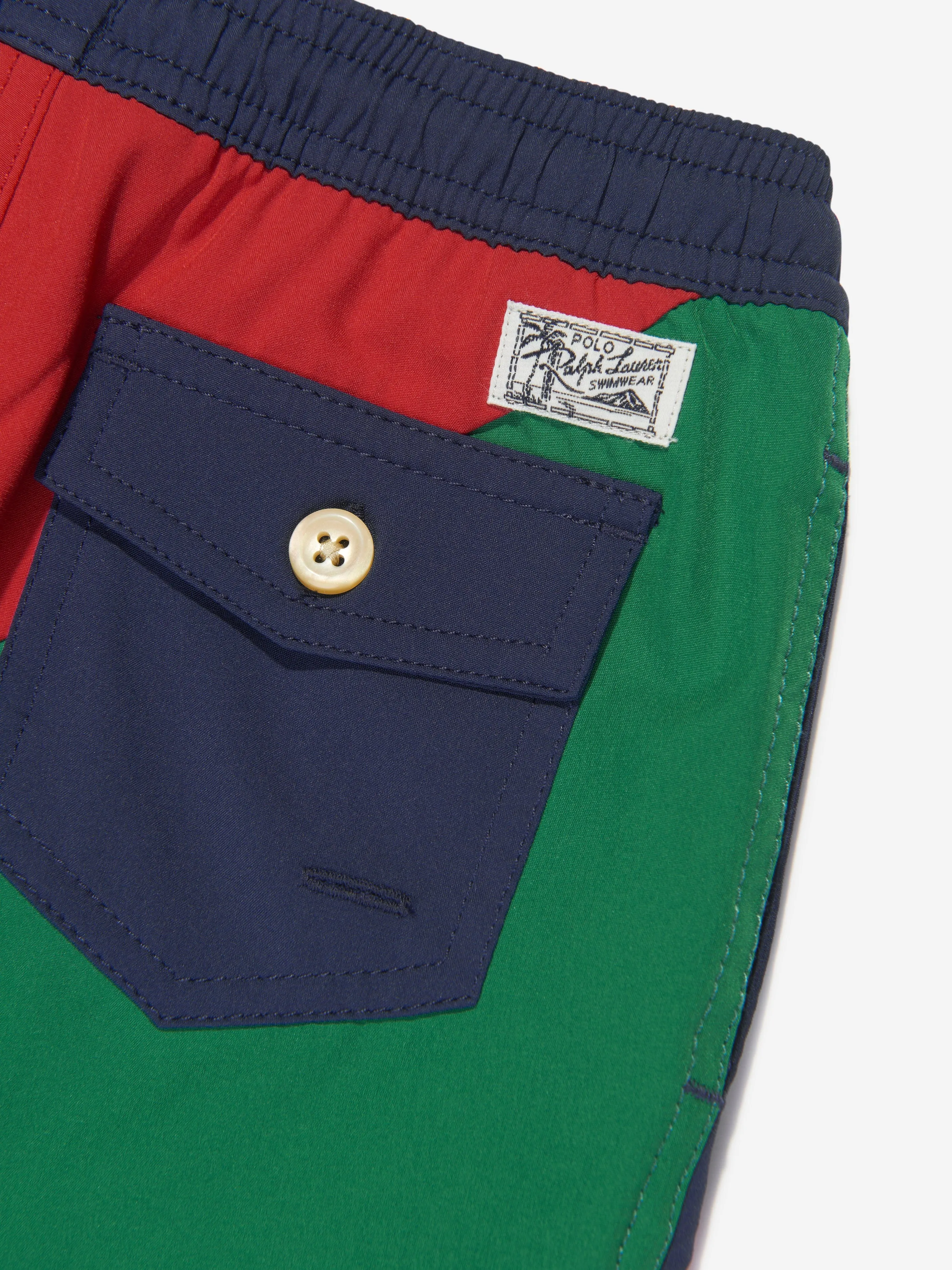 Ralph Lauren Boys Colourblock Polo Swim Shorts in Multicolour